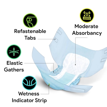 Proheal Adult Diapers, X Large, Light/moderate Absorbency, 15PK PH-55035-15PK